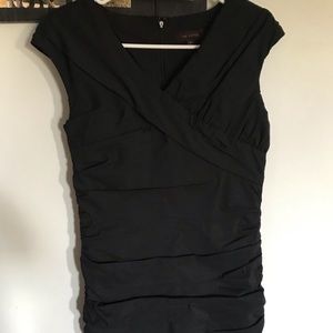 The limited size 10 ruffled cap sleeve black dress
